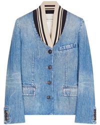 Dries Van Noten - Fitted Denim Blazer - Lyst