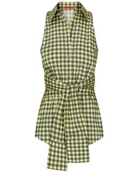 Simon Miller - Inna Gingham-Print Sleeveless Shirt - Lyst