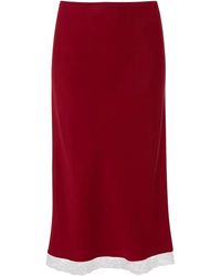 Victoria Beckham - Lace Trim Slip ミディスカート - Lyst