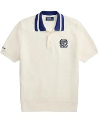 Polo Ralph Lauren - Wimbledon Striped Embroidered Cotton Polo Shirt - Lyst
