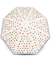 Moschino - Heart-Print Folding Umbrella - Lyst