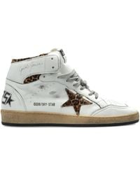 Golden Goose - Sky-Star Sneakers With Signature On The Ankle And Leopard-Print Pony Skin Inserts Sneakers - Lyst