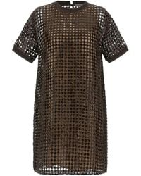 Brunello Cucinelli - Sequinned Mesh Dress - Lyst