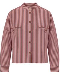 Sessun - Chemise Orregia Rayée À Col Officier - Lyst