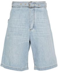 Bottega Veneta - Belted denim shorts - Lyst