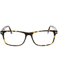 Tom Ford - Tortoiseshell-Effect Rectangle-Frame Glasses - Lyst