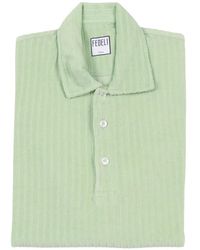 Fedeli - Ribbed-Knit Polo Shirt - Lyst