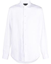 Emporio Armani - Long-sleeved Linen Shirt - Lyst