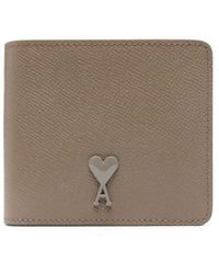 Ami Paris - Ami De Coeur Leather Folded Wallet - Lyst