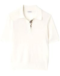 Burberry - Check-Trim Polo Top - Lyst