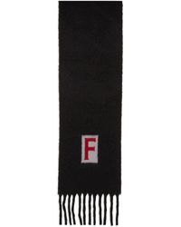 Ferragamo - Logo Intarsia-knit Fringed Scarf - Lyst