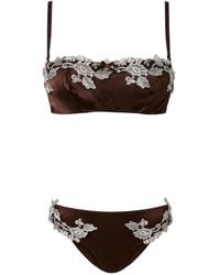 Twinset - Lace-Trim Satin Bra Set - Lyst