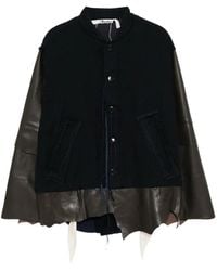 Midorikawa - Leather panelled coat - Lyst