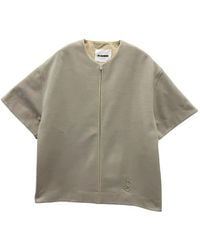 Jil Sander - Zip-Up Logo-Embroidered T-Shirt - Lyst