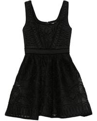 Maje - Floral-Embroided Mini Dress - Lyst