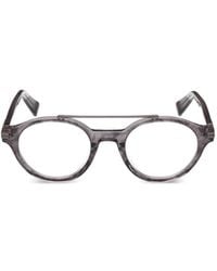 ZEGNA - Lunettes De Vue Rayées À Monture Ronde - Lyst
