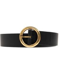 Ami Paris - Cinturón De Piel Con Hebilla Circular - Lyst