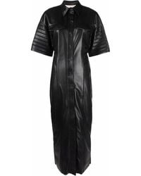 Nanushka - Faux-Leather Fitted Shirt Dress - Lyst