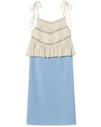 Twinset - Lace-Trim Midi Dress - Lyst