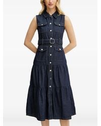 Morgan - Belted-Waist Tiered Dress - Lyst