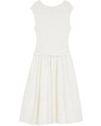 BOSS - Structured-Jersey Dress With Poplin Skirt - Lyst