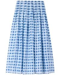 Sandro - Maxi Gingham Linen Skirt - Lyst