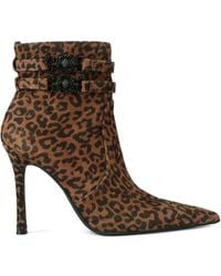 Kurt Geiger - 110Mm Mansion Leopard Straps Ankle Boots - Lyst