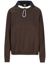 Loewe - Drawstring-Collar Elasticated-Hem Sweater - Lyst