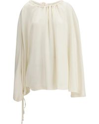 Gabriela Hearst - Blouse Drapée Wilmer À Lien De Resserrage - Lyst