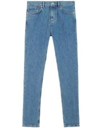 Burberry - Logo-Patch Mid-Rise Straight-Leg Jeans - Lyst