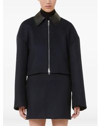 Max Mara - Vacuo Wollen Jack Met Leren Kraag - Lyst