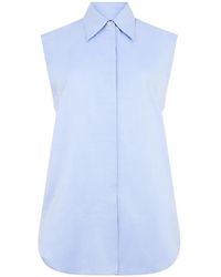 Moorer - Camisa Sin Mangas Con Pliegues - Lyst