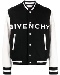 Givenchy - Chaqueta varsity en mezcla de lana con piel - Lyst