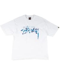 Stussy - X A Bathing Ape Script Logo-Print T-Shirt - Lyst