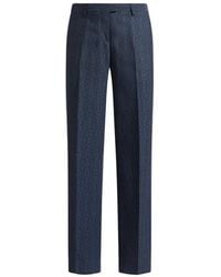Etro - Wool Jacquard Trousers - Lyst