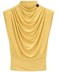 RETORI - Draped Button-Detail Top - Lyst