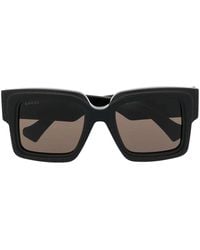 Gucci - Logo-Plaque Square-Frame Sunglasses - Lyst