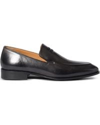 Miu Miu - Embossed-Logo Leather Loafers - Lyst
