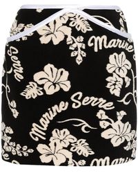 Marine Serre - Jersey Jacquard Floral Skirt - Lyst