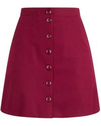Alberta Ferretti - Button-Up Pleated-Panel Skirt - Lyst