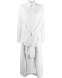 Jil Sander Blousejurk Met Gestrikte Taille - Wit
