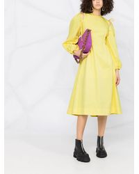 MSGM - Vestido Acampanado De Manga Larga - Lyst