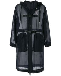 Calvin Klein Langer Ripstop-Kapuzenmantel - Blau