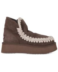 Mou - Eskimo Laarzen Met Plateauzool En Gehaakte Stiksels - Lyst