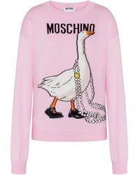 Moschino - Goose Pure Cotton Pullover - Lyst