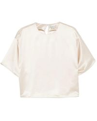 Jonathan Simkhai - Satin-Finish Short-Sleeve Top - Lyst