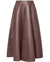 Altuzarra - Varda A-line Leather Midi Skirt - Lyst