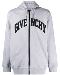 Givenchy - Logo-Patches Zip-Up Cotton Hoodie - Lyst