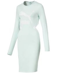 PUMA - Long-Sleeve Midi Dress - Lyst