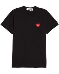 COMME DES GARÇONS PLAY - X Invader Logo-Appliqué Pixelated-Motif T-Shirt - Lyst